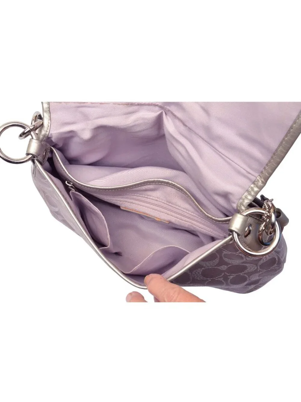 Authentic COACH SOHO #F18905 Silver Metallic Shoulder Bag (Hangtag Added) - Picture 5 of 11